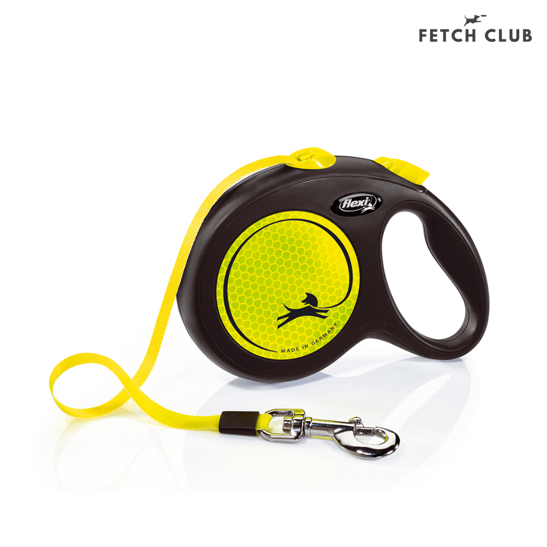 Flexi neon tape dog lead - Fetch Club Shop