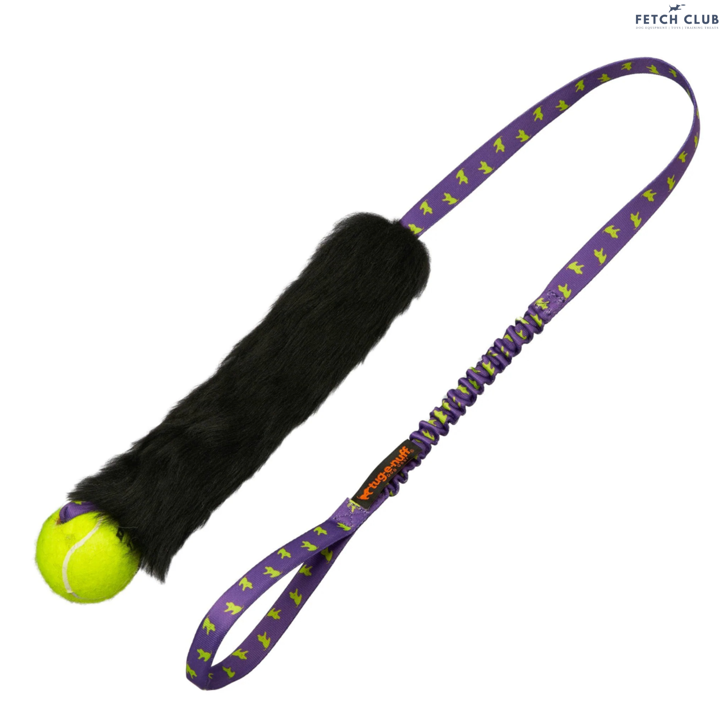 Tug-E-Nuff Sheepskin Bungee Chaser with Tennis Ball