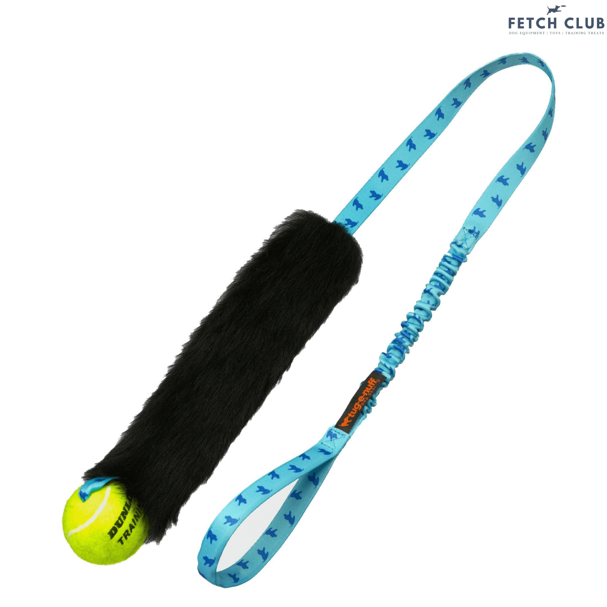 Tug-E-Nuff Sheepskin Bungee Chaser with Tennis Ball - Fetch Club Shop