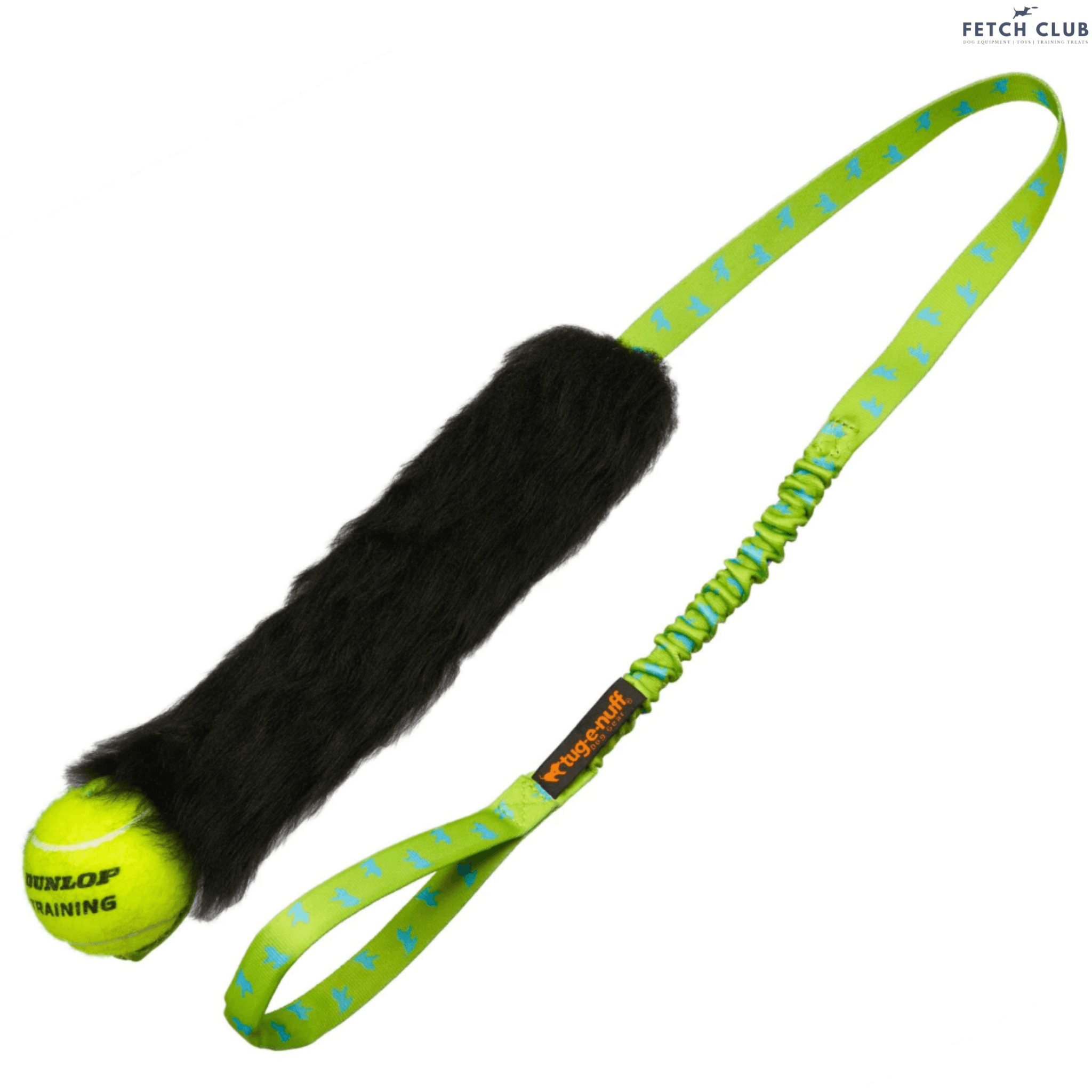 Tug-E-Nuff Sheepskin Bungee Chaser with Tennis Ball - Fetch Club Shop