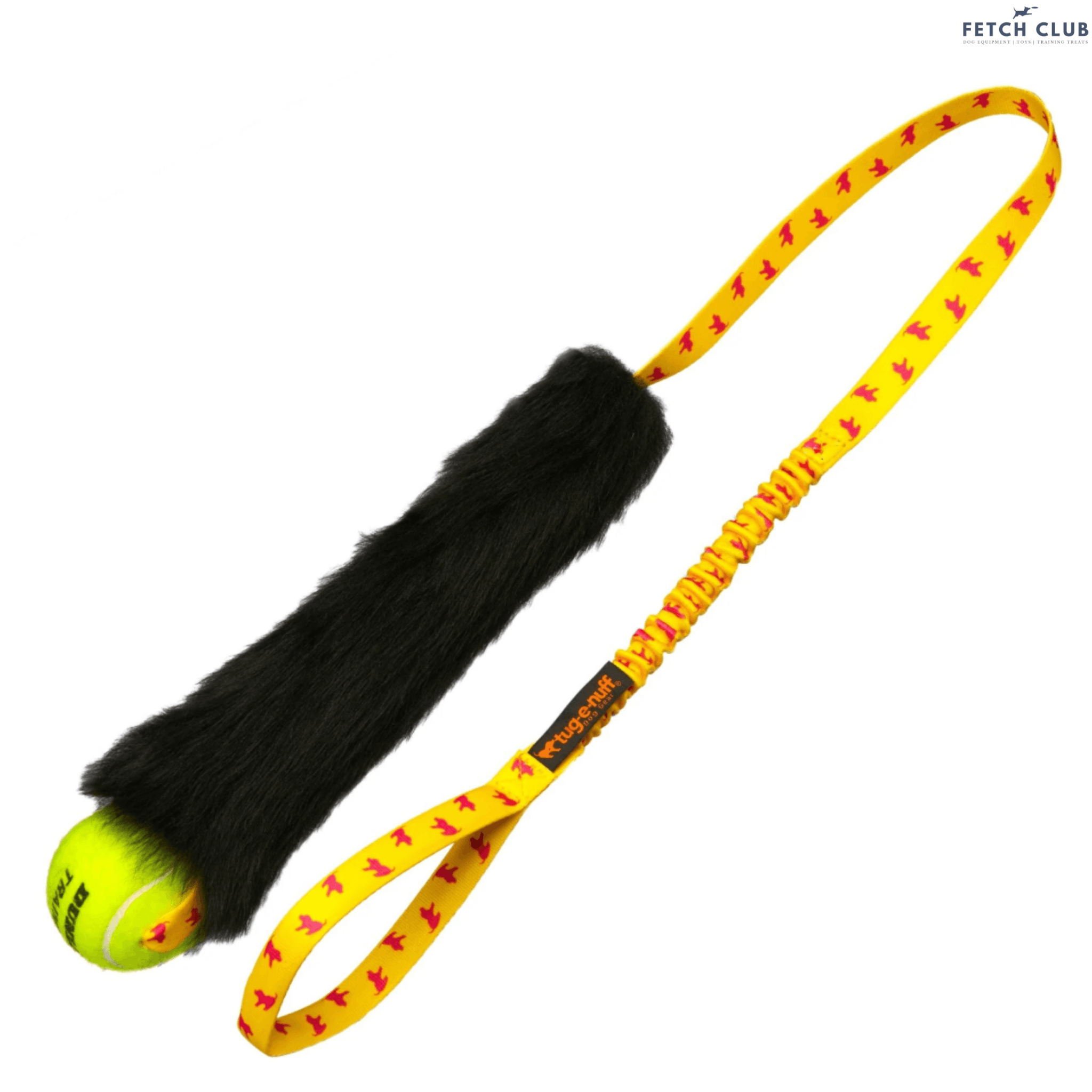 Tug-E-Nuff Sheepskin Bungee Chaser with Tennis Ball - Fetch Club Shop